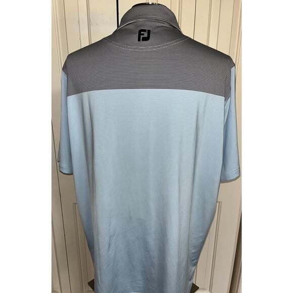 FJ Footjoy Men’s Two Tone‎ Blue Striped Short Sleeve Golf Polo XL - Picture 2 of 6